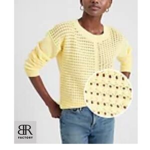 Banana Republic Factory Light Yellow Crew Neck Sweater